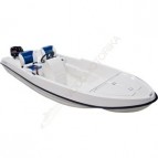 Лодка LAKER 410 пластиковая моторно-гребная с креслом, центральной консолью и реллингами (камуфляж)