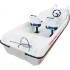 Лодка LAKER 410 пластиковая моторно-гребная белая с креслами и консолью