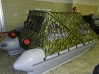 Тент ходовой на лодки Ротан 420, 420М зеленый камуфляж