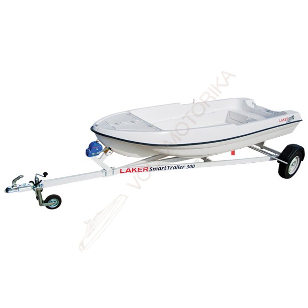 Комплект лодка стеклопластиковая LAKER T410 + Прицеп LAKER Smart Trailer 300