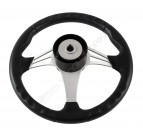 Рулевое колесо ENDURANCE обод черный, спицы серебряные д. 350 мм Volanti Luisi